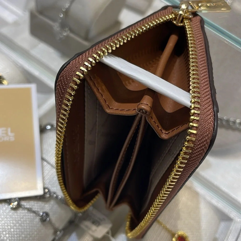 Michael Kors Jet Set Travel Md Zip Around Color-Block Wallet Card Case Luggage